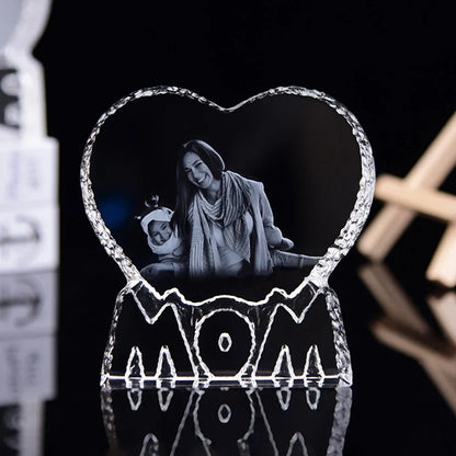 Custom Photo Crystal Night Light, Bluetooth Music Player, Rotating LED Base, USB Powered Gift for Dad, Mom or Couples - product view 6