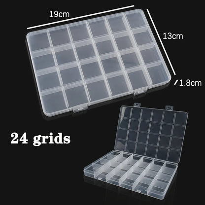Adjustable Plastic Jewelry Organizer Box, Clear Lid, Flip-Top Storage Case with Multiple Grid Options for Beads and Crafts - product view 5