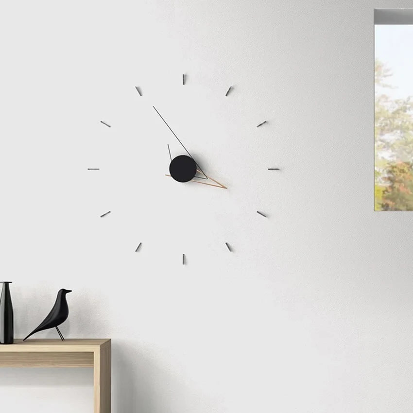 Minimalist DIY Wall Clock, Circular Acrylic Design, Quiet Movement, Loudspeaker Mute Decor in Gold or Silver - product view 6