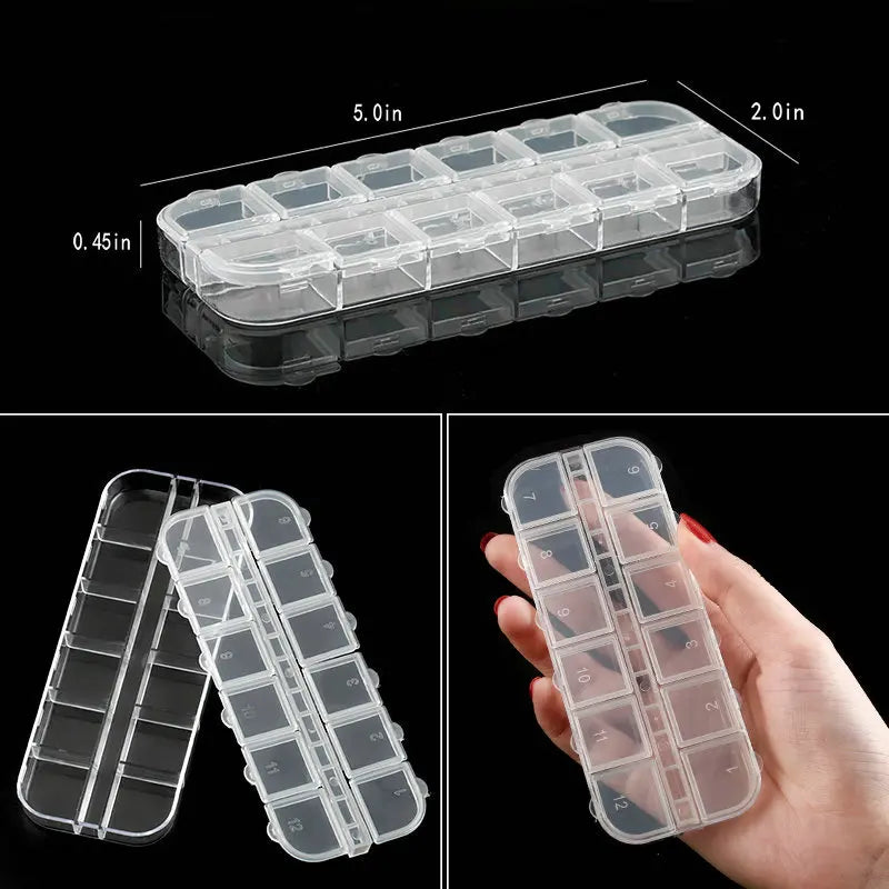 Ornament Storage Box, Clear Lockable Plastic Case with Adjustable Compartments for Jewelry, Beads, Crafts and Small Parts - product view 2