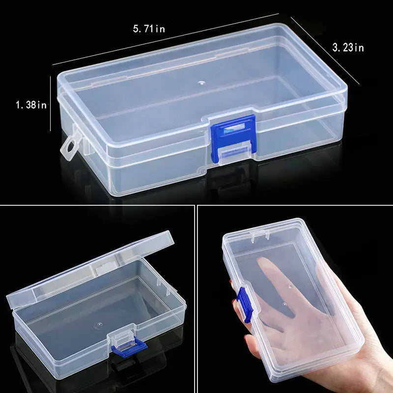 Ornament Storage Box, Clear Lockable Plastic Case with Adjustable Compartments for Jewelry, Beads, Crafts and Small Parts - product view 3