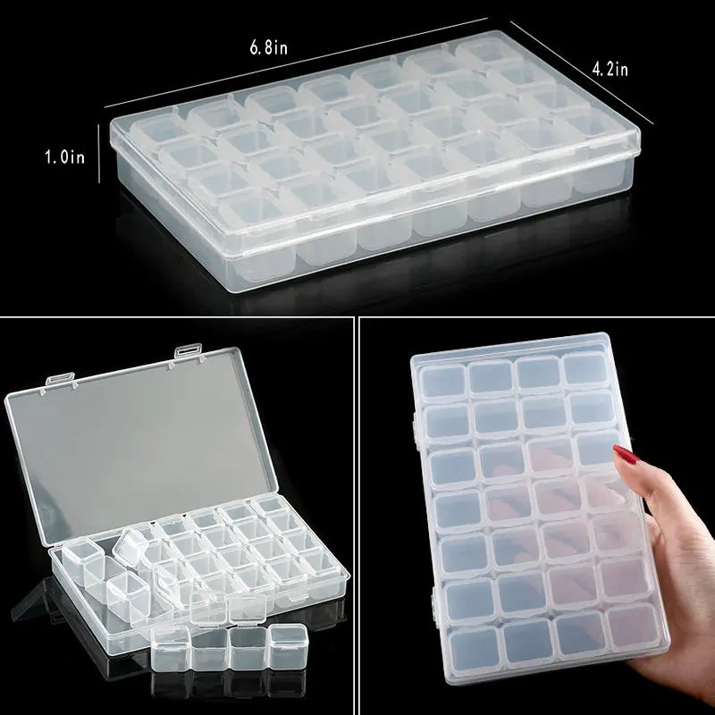 Ornament Storage Box, Clear Lockable Plastic Case with Adjustable Compartments for Jewelry, Beads, Crafts and Small Parts - product view 4
