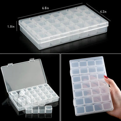 Ornament Storage Box, Clear Lockable Plastic Case with Adjustable Compartments for Jewelry, Beads, Crafts and Small Parts - product view 4