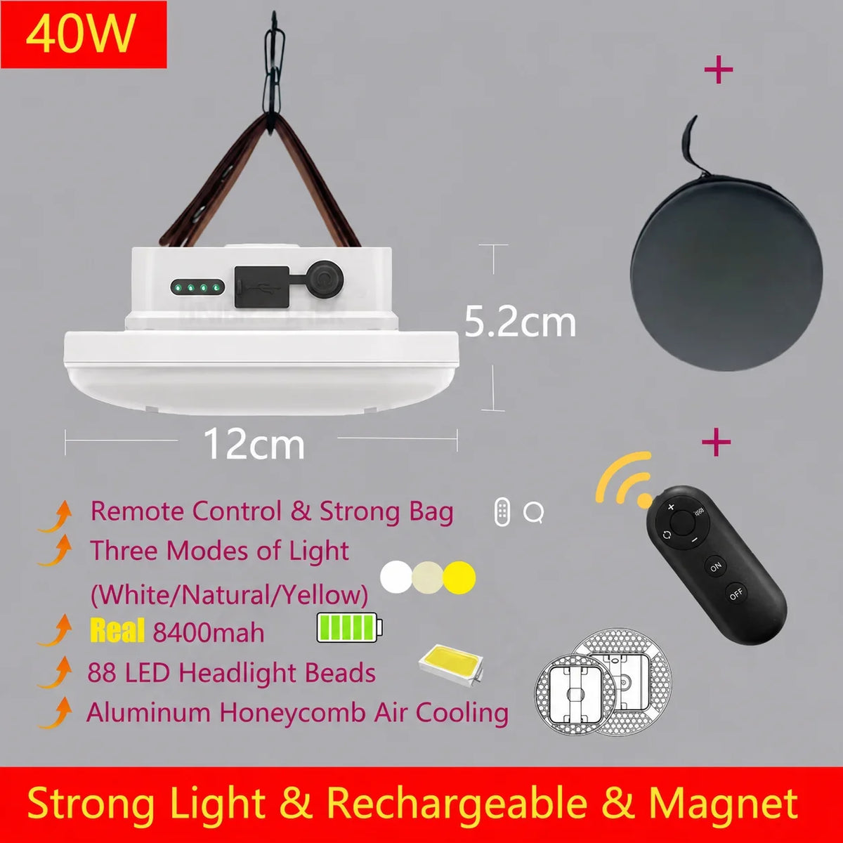 Rechargeable LED Camping Lantern, product view 3