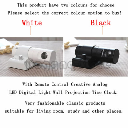 LED Projection Wall Clock with Wireless Remote, Adjustable Brightness, 180° Rotatable Projector, Multicolor Display for Home - product view 4