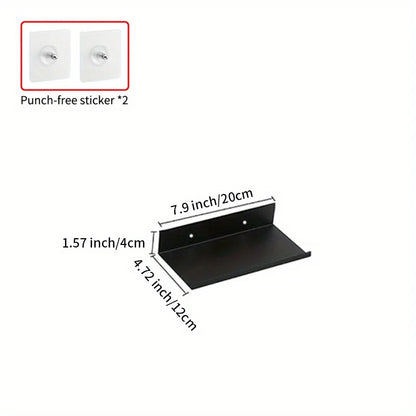 Adhesive Shower Caddy, Punch-Free Wall Storage Shelf in Aluminum Alloy, Black 7.9, 11.8 or 15.7 Inch Options - product view 1