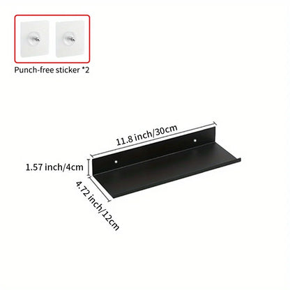 Adhesive Shower Caddy, Punch-Free Wall Storage Shelf in Aluminum Alloy, Black 7.9, 11.8 or 15.7 Inch Options - product view 2
