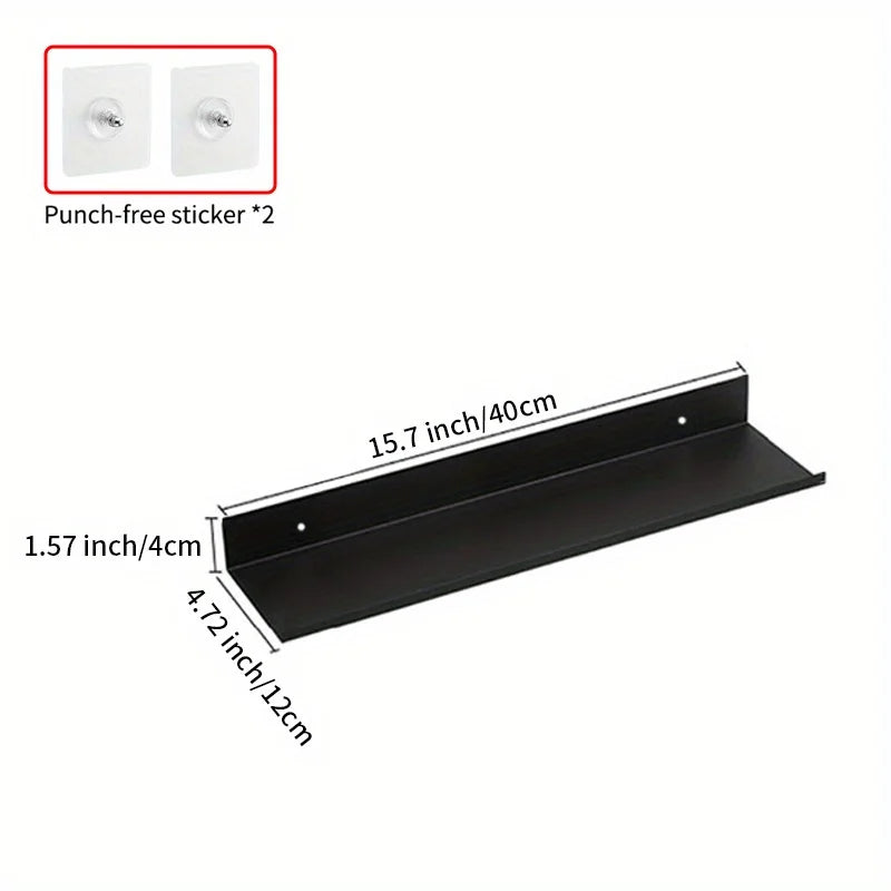 Adhesive Shower Caddy, Punch-Free Wall Storage Shelf in Aluminum Alloy, Black 7.9, 11.8 or 15.7 Inch Options - product view 3