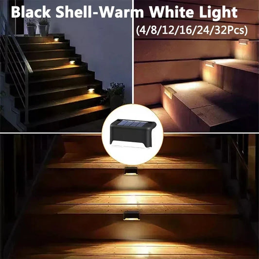 Solar Fence Lights, LED Deck and Step Lamps, Self-Contained 1.2V Outdoor Lighting in Black or Brown, 4 to 32-Piece Sets - product view 1