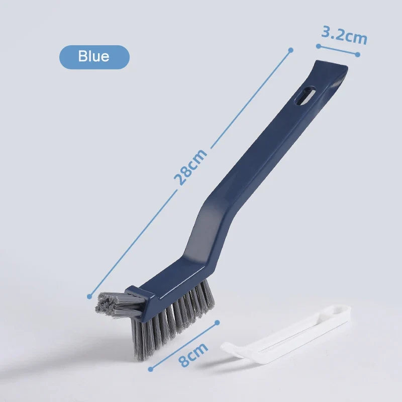 Crevice Cleaning Brush, PP Handle with PET Bristles and Hair-Collecting Clip for Tile Gaps, Window Grooves and Corners - product view 1