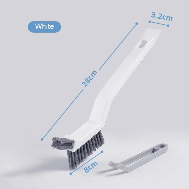 Crevice Cleaning Brush, PP Handle with PET Bristles and Hair-Collecting Clip for Tile Gaps, Window Grooves and Corners - product view 2
