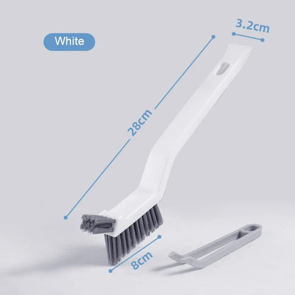 Crevice Cleaning Brush, PP Handle with PET Bristles and Hair-Collecting Clip for Tile Gaps, Window Grooves and Corners - product view 2