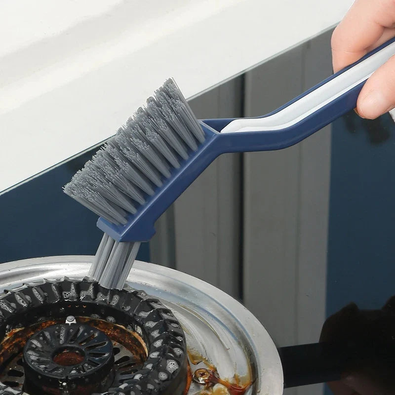 Crevice Cleaning Brush, PP Handle with PET Bristles and Hair-Collecting Clip for Tile Gaps, Window Grooves and Corners - product view 4