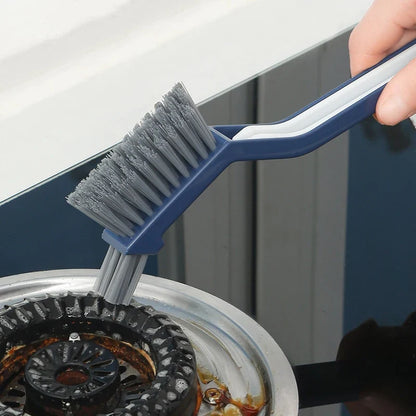 Crevice Cleaning Brush, PP Handle with PET Bristles and Hair-Collecting Clip for Tile Gaps, Window Grooves and Corners - product view 4