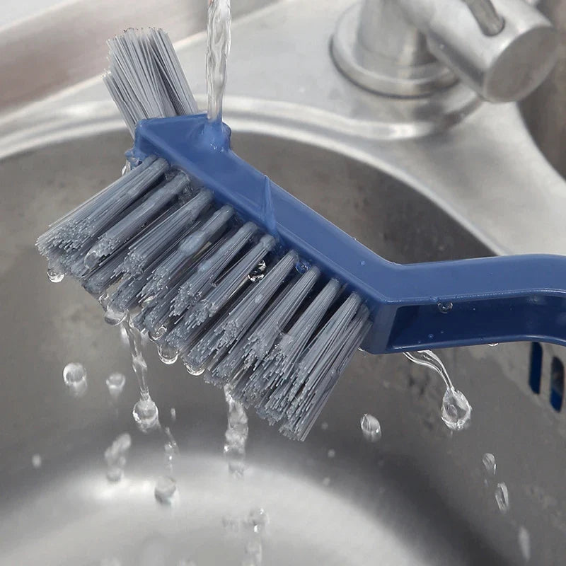 Crevice Cleaning Brush, PP Handle with PET Bristles and Hair-Collecting Clip for Tile Gaps, Window Grooves and Corners - product view 5