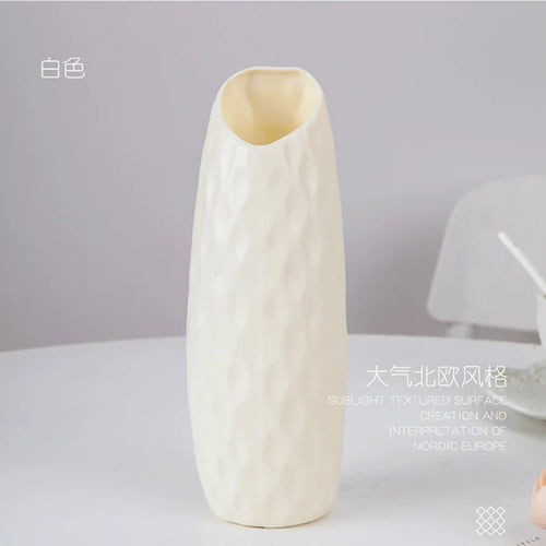 Modern Plastic Bud Vase, Medium Tabletop Flower Vase in Pink, Blue and White Styles for Home Décor - product view 1
