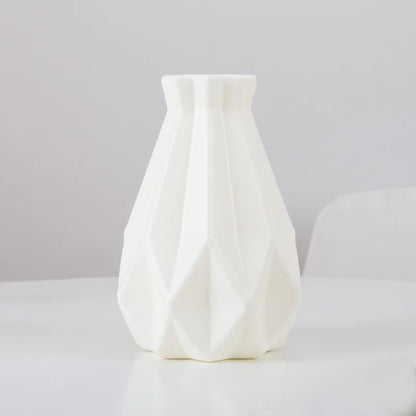 Modern Plastic Bud Vase, Medium Tabletop Flower Vase in Pink, Blue and White Styles for Home Décor - product view 2