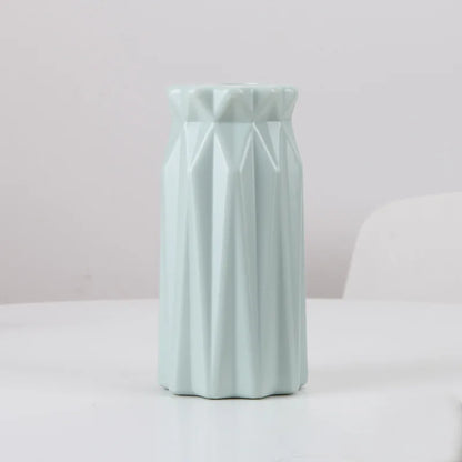Modern Plastic Bud Vase, Medium Tabletop Flower Vase in Pink, Blue and White Styles for Home Décor - product view 5