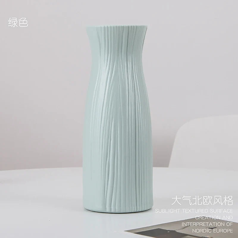 Modern Plastic Bud Vase, Medium Tabletop Flower Vase in Pink, Blue and White Styles for Home Décor - product view 6