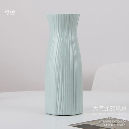 Modern Plastic Bud Vase, Medium Tabletop Flower Vase in Pink, Blue and White Styles for Home Décor - product view 6