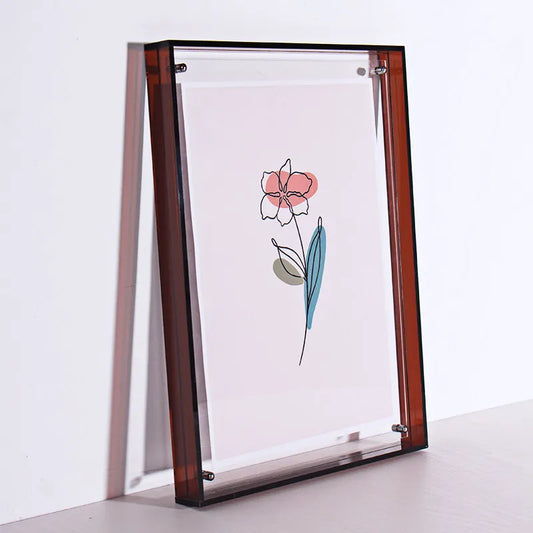 Modern Acrylic Floating Frame, Wall or Tabletop Photo Display, 3mm Acrylic with 7 Photo Sizes - product view 1