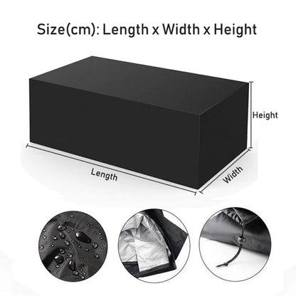 Waterproof Patio Furniture Cover, UV-Resistant Polyester, Drawstring Closure, Silver or Black, Multiple Outdoor Sizes - product view 2