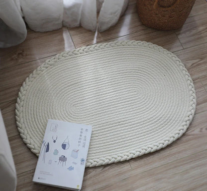 Braided Jute Rug Mat, Solid Anti-Slip 65 x 45 cm Doormat for Entryway, Bathroom, Kitchen and Home Floors - product view 1