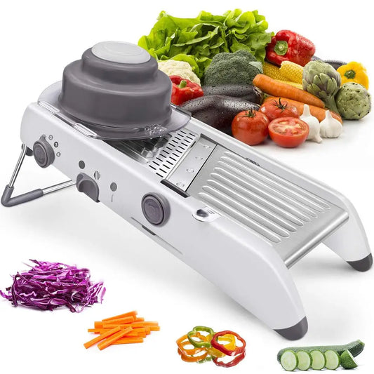 18-in-1 Adjustable Mandoline Slicer, Stainless Steel Vegetable and Fruit Cutter with Aluminium Alloy Blades - product view 1