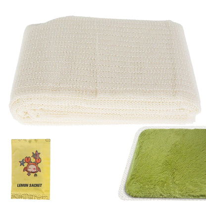 PVC Rug Pad, Solid White Carpet Underlay, Two Cut-to-Size Options for Bathroom and Home Lining - product view 1