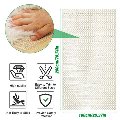 PVC Rug Pad, Solid White Carpet Underlay, Two Cut-to-Size Options for Bathroom and Home Lining - product view 3