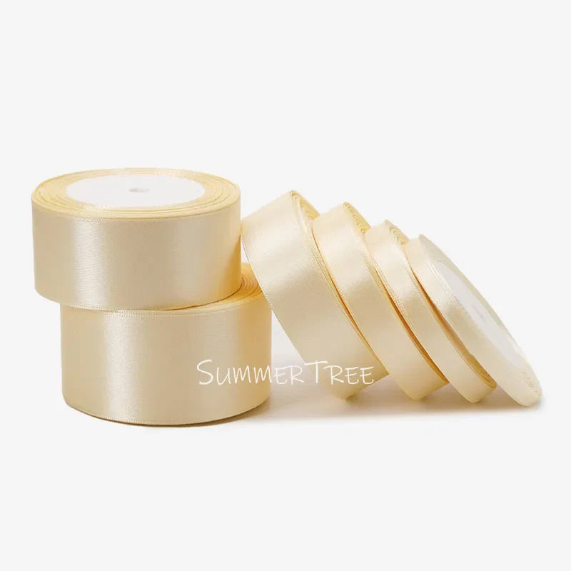 Satin Gift Ribbon, 25 Yards per Roll, Single-Face Polyester, Solid Color, 6–50 mm Widths for Wrapping and DIY Crafts - product view 4