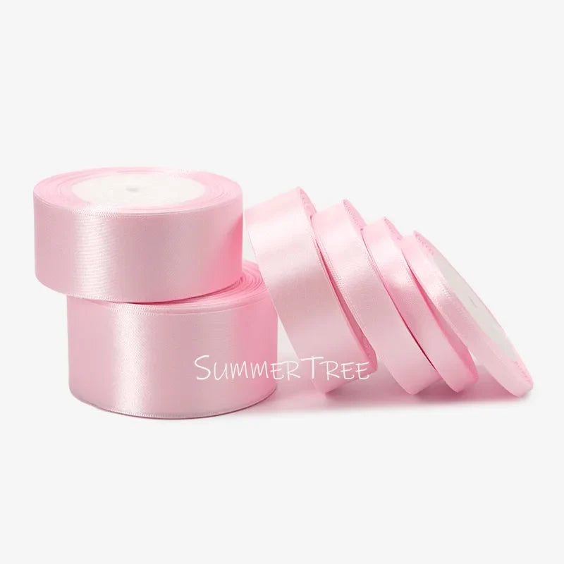 Satin Gift Ribbon, 25 Yards per Roll, Single-Face Polyester, Solid Color, 6–50 mm Widths for Wrapping and DIY Crafts - product view 5