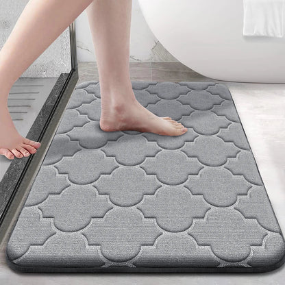 Memory Foam Bath Mat, Soft Suede Bathroom Rug, Anti-Slip Water-Absorbent Machine-Washable Floor Mat, 3 Sizes - product view 1