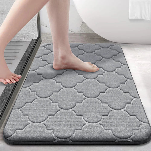 Memory Foam Bath Mat, Soft Suede Bathroom Rug, Anti-Slip Water-Absorbent Machine-Washable Floor Mat, 3 Sizes - product view 1