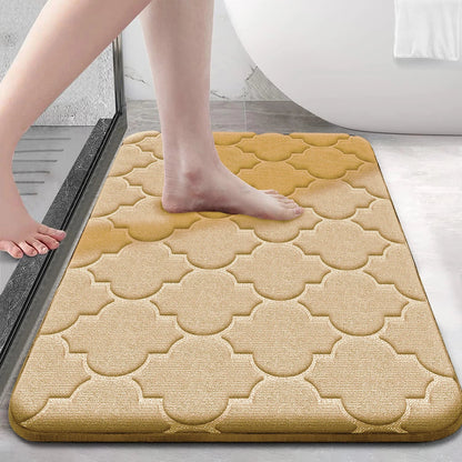 Memory Foam Bath Mat, Soft Suede Bathroom Rug, Anti-Slip Water-Absorbent Machine-Washable Floor Mat, 3 Sizes - product view 5