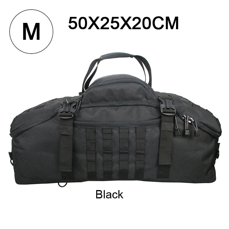 80L Tactical Duffel Backpack, Nylon Travel and Camping Bag with MOLLE System, Adjustable Carrying Options and M, L or XL Sizes - product view 1