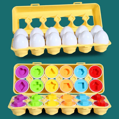 Easter Egg 3D Shape Matching Puzzle Toy, Montessori-Style Learning Game with Number, Dinosaur, Fruit and Transport Themes - product view 4