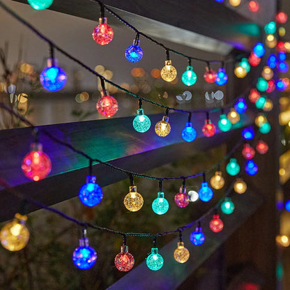 Solar Bubble Ball String Lights, 8 Lighting Modes, IP44 Outdoor Holiday Decor in 5M to 12M Lengths - product view 2