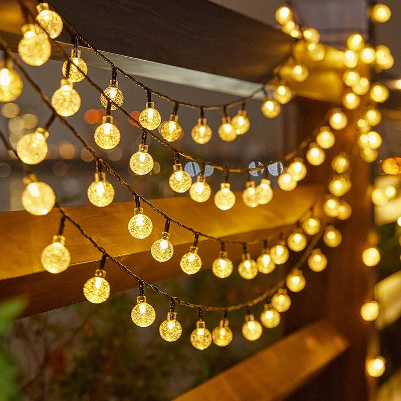 Solar Bubble Ball String Lights, 8 Lighting Modes, IP44 Outdoor Holiday Decor in 5M to 12M Lengths - product view 3