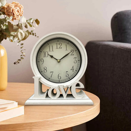 Round Mantel Clock, Silent Decorative Desk Clock with Circular Plastic Case for Living Room, Bedroom or Office - product view 1
