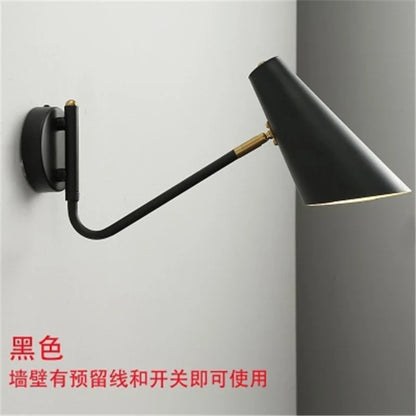 Plug-In Swing Arm Wall Sconce, Modern Forged Iron LED Lamp with E27 Base and Knob Switch for Bedroom - product view 1