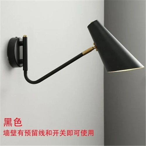 Plug-In Swing Arm Wall Sconce, Modern Forged Iron LED Lamp with E27 Base and Knob Switch for Bedroom - product view 1