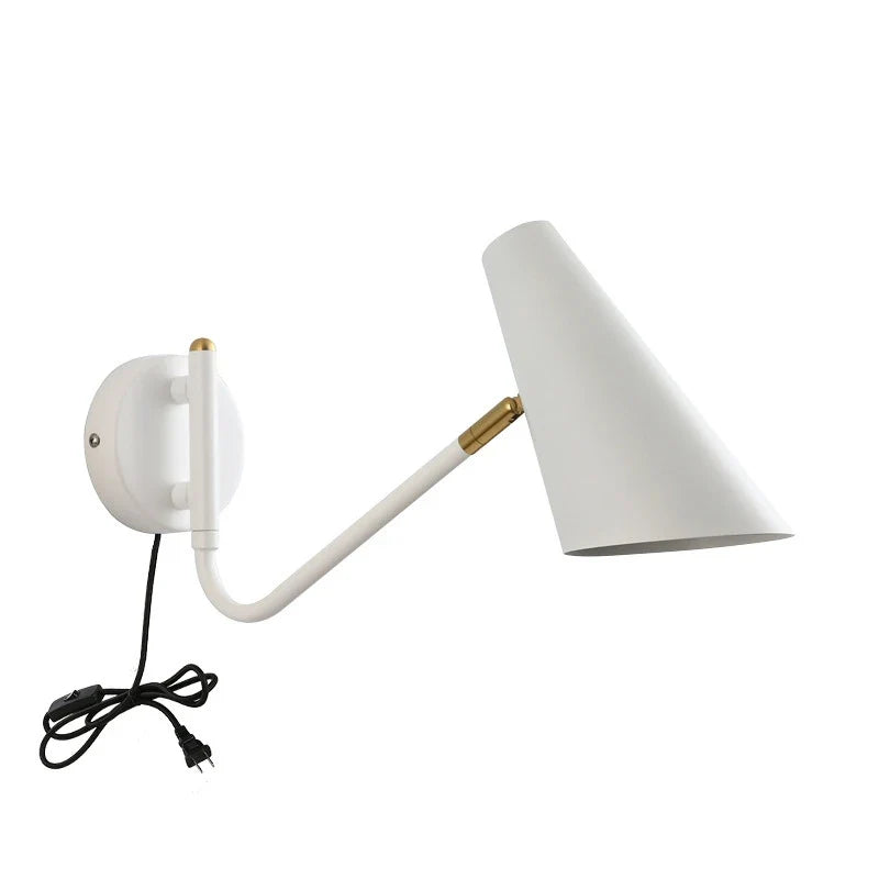 Plug-In Swing Arm Wall Sconce, Modern Forged Iron LED Lamp with E27 Base and Knob Switch for Bedroom - product view 4