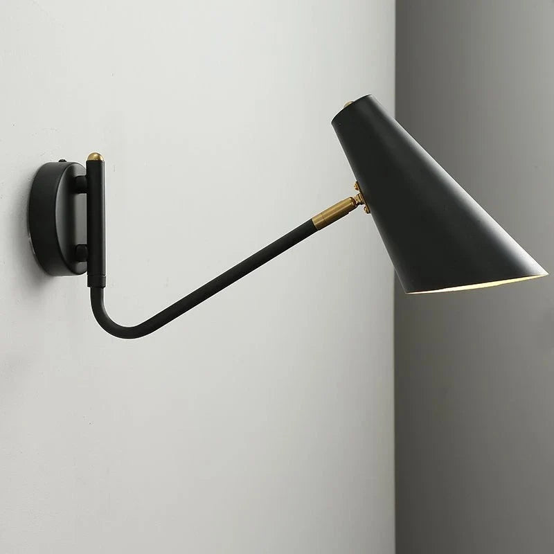 Plug-In Swing Arm Wall Sconce, Modern Forged Iron LED Lamp with E27 Base and Knob Switch for Bedroom - product view 5