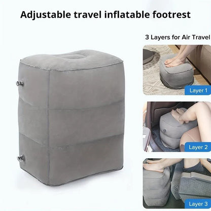 Inflatable Foot Rest Pillow, Adjustable Three-Layer Air Cushion for Travel, Office, Airplane, Car and Home, Options 1 and 2 - product view 3