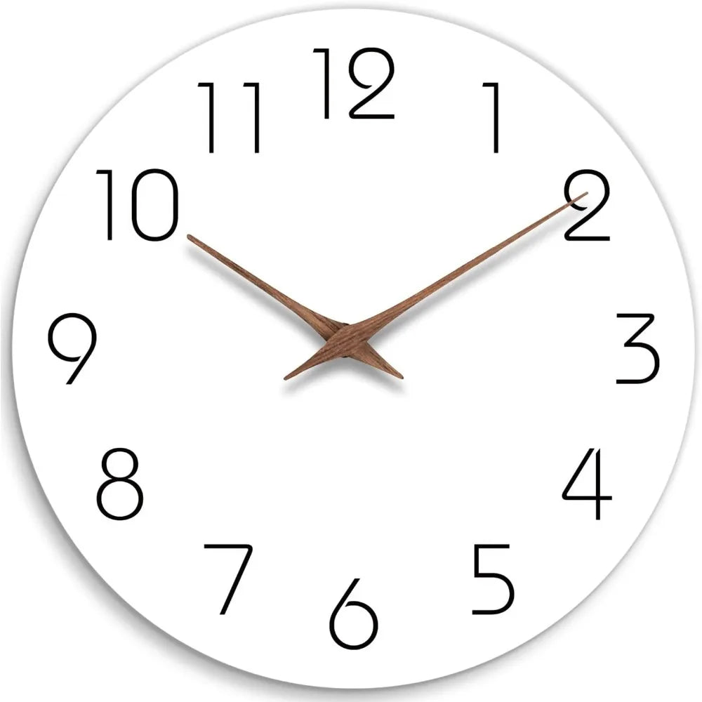 Modern Wooden Mantle Clock, Silent Quartz Movement, Battery Powered, Circular 12-Inch or 10-Inch Wall Clock - product view 2