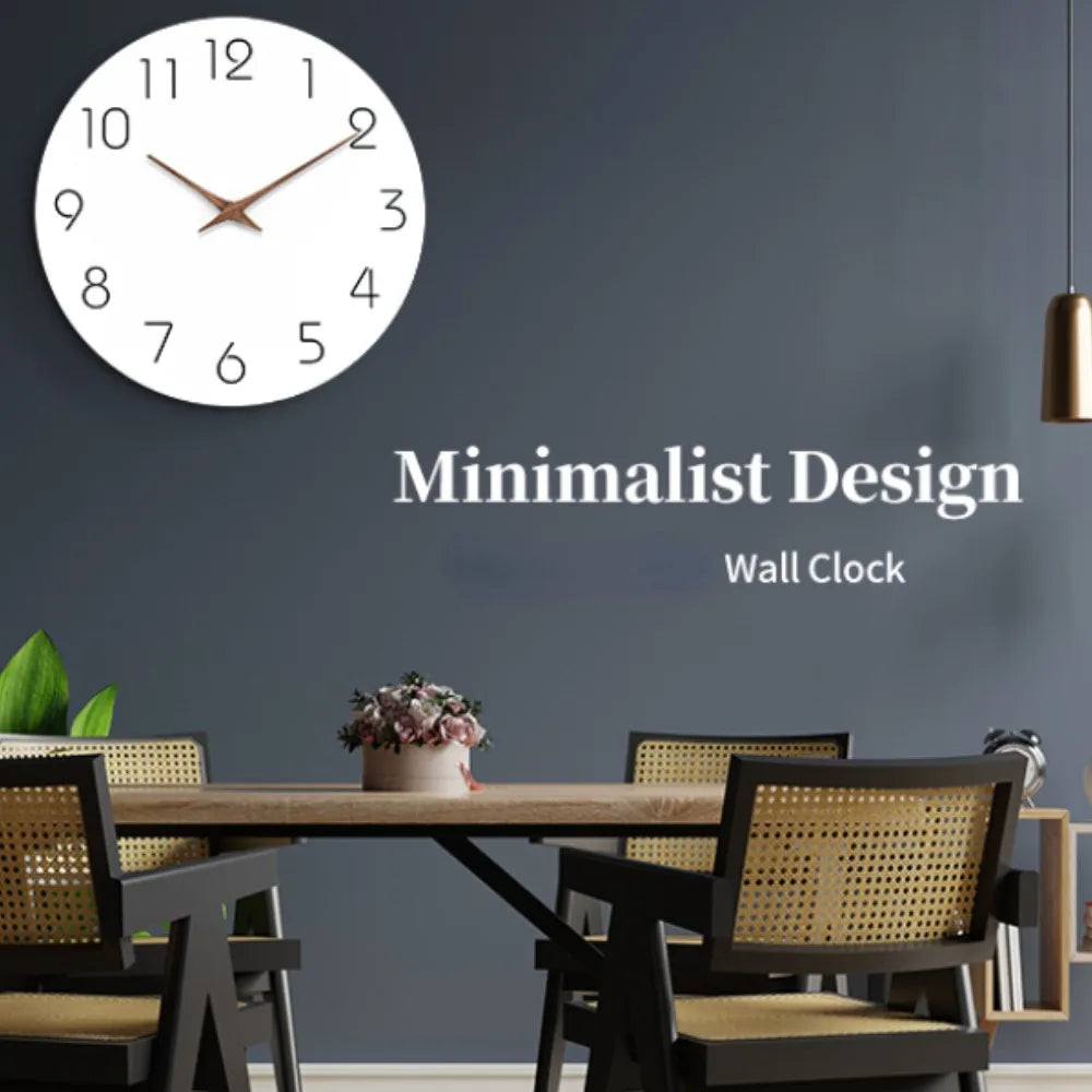Modern Wooden Mantle Clock, Silent Quartz Movement, Battery Powered, Circular 12-Inch or 10-Inch Wall Clock - product view 5