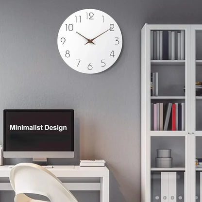 Modern Wooden Mantle Clock, Silent Quartz Movement, Battery Powered, Circular 12-Inch or 10-Inch Wall Clock - product view 6