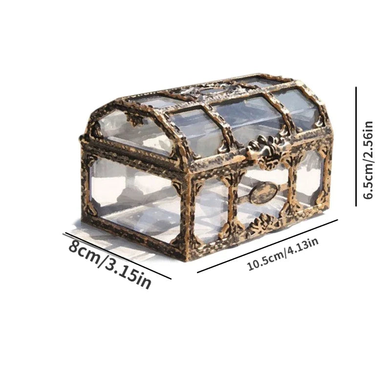 Transparent Plastic Treasure Box, Reusable Jewelry and Trinket Storage Organizer for Keepsakes, Gifts and Décor - product view 1