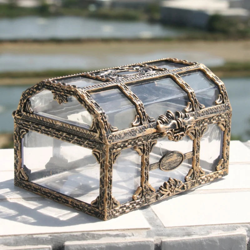 Transparent Plastic Treasure Box, Reusable Jewelry and Trinket Storage Organizer for Keepsakes, Gifts and Décor - product view 2